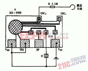 巧用kd9300作感應(yīng)測電筆電路圖